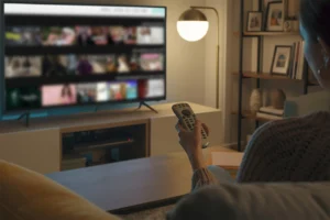 customer watching TV services